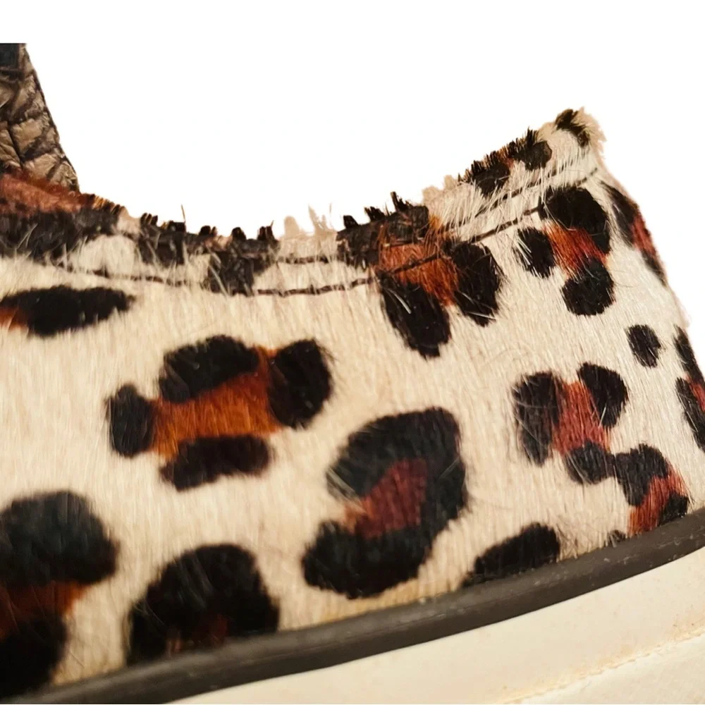 Collaboration Converse Leopard Calf hair lace less Sneakers - Picture 6 of 9